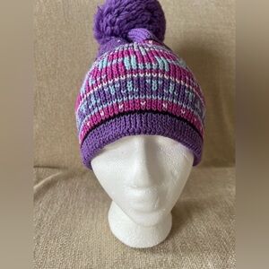 Summit by Wigwam Wool Purple Print Stocking Hat